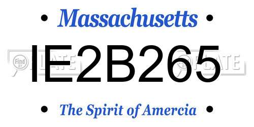 IE2B265 Massachusetts License Plate