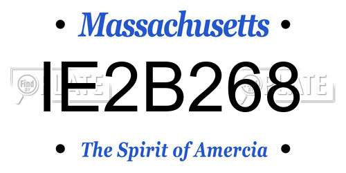 IE2B268 Massachusetts License Plate