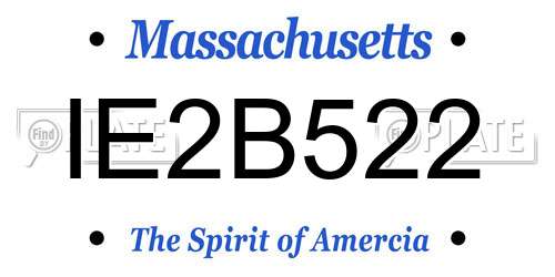 IE2B522 Massachusetts License Plate