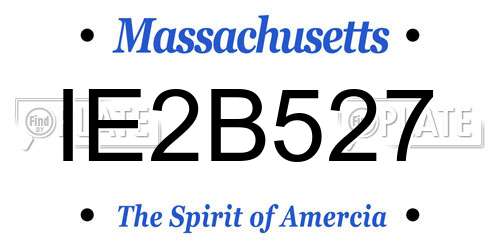 IE2B527 Massachusetts License Plate