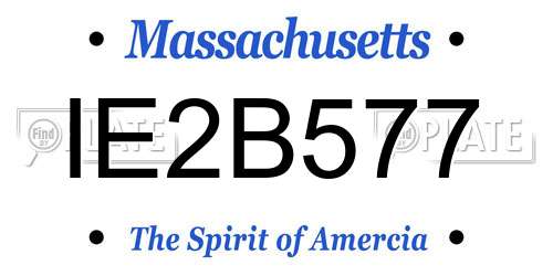 IE2B577 Massachusetts License Plate