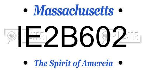 IE2B602 Massachusetts License Plate