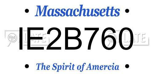 IE2B760 Massachusetts License Plate