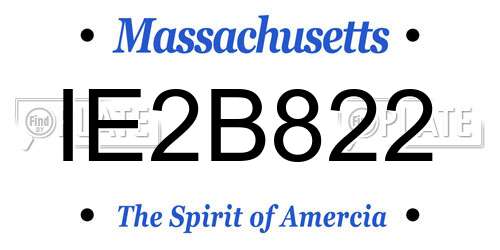 IE2B822 Massachusetts License Plate