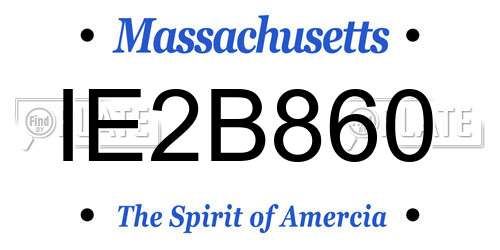 IE2B860 Massachusetts License Plate