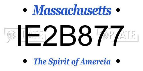 IE2B877 Massachusetts License Plate