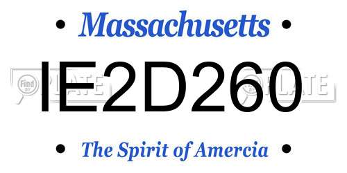 IE2D260 Massachusetts License Plate