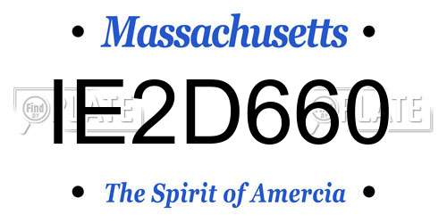 IE2D660 Massachusetts License Plate