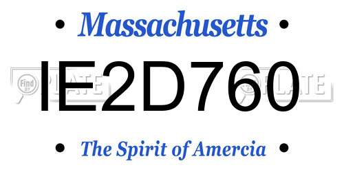 IE2D760 Massachusetts License Plate