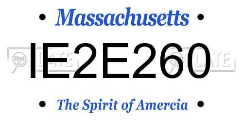 IE2E260 Massachusetts License Plate