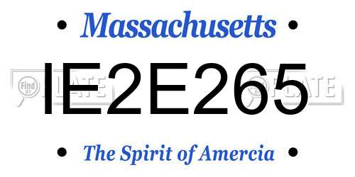 IE2E265 Massachusetts License Plate