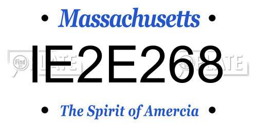 IE2E268 Massachusetts License Plate