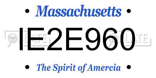 IE2E960 Massachusetts License Plate