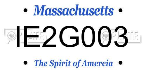 IE2G003 Massachusetts License Plate