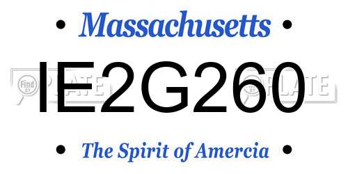 IE2G260 Massachusetts License Plate
