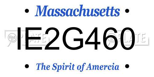 IE2G460 Massachusetts License Plate