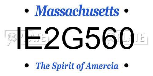 IE2G560 Massachusetts License Plate