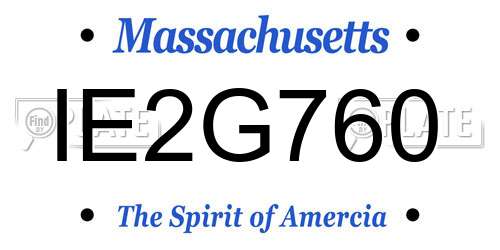 IE2G760 Massachusetts License Plate