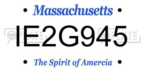 IE2G945 Massachusetts License Plate