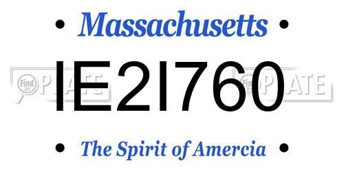 IE2I760 Massachusetts License Plate