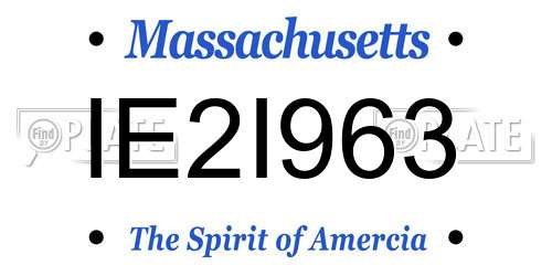 IE2I963 Massachusetts License Plate