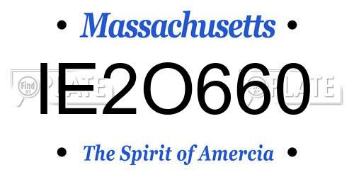 IE2O660 Massachusetts License Plate