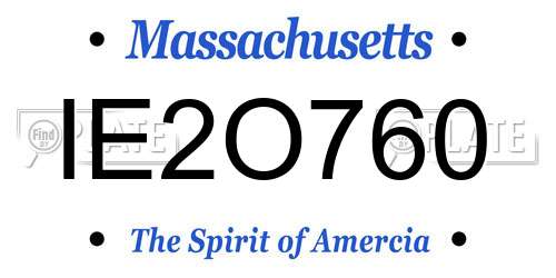 IE2O760 Massachusetts License Plate