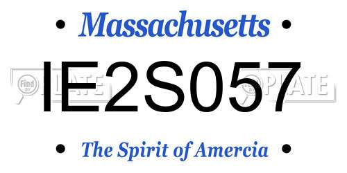 IE2S057 Massachusetts License Plate