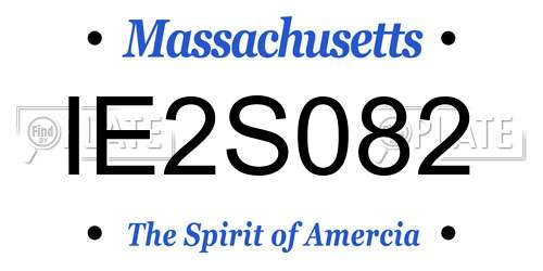 IE2S082 Massachusetts License Plate