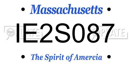 IE2S087 Massachusetts License Plate