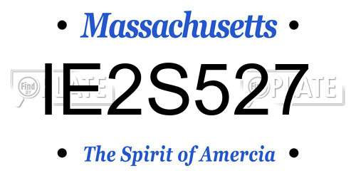 IE2S527 Massachusetts License Plate