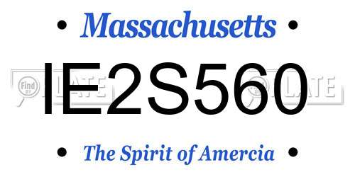 IE2S560 Massachusetts License Plate