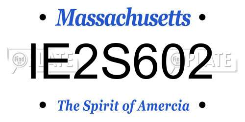 IE2S602 Massachusetts License Plate