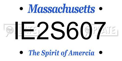 IE2S607 Massachusetts License Plate