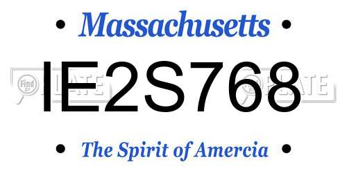 IE2S768 Massachusetts License Plate