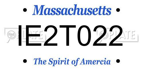IE2T022 Massachusetts License Plate