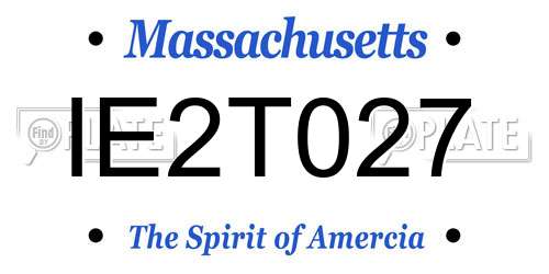 IE2T027 Massachusetts License Plate