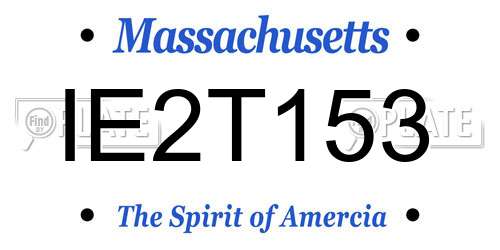 IE2T153 Massachusetts License Plate