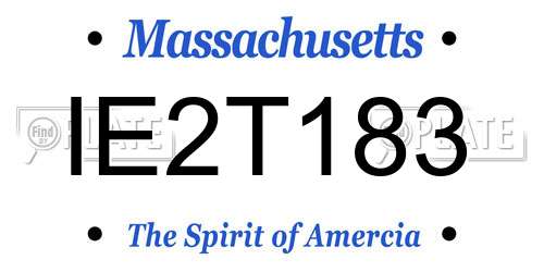 IE2T183 Massachusetts License Plate