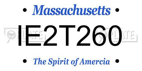 IE2T260 Massachusetts License Plate