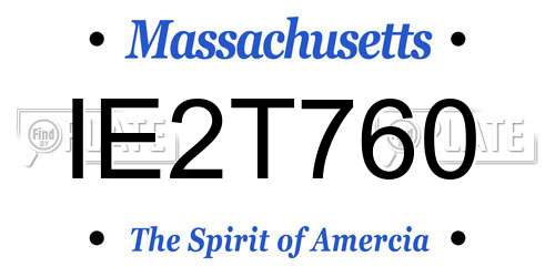 IE2T760 Massachusetts License Plate