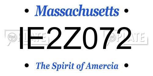 IE2Z072 Massachusetts License Plate
