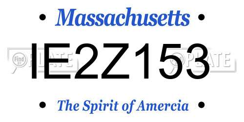 IE2Z153 Massachusetts License Plate