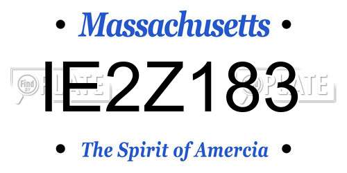 IE2Z183 Massachusetts License Plate