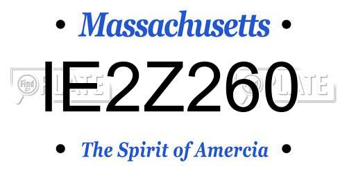 IE2Z260 Massachusetts License Plate