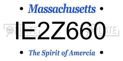 IE2Z660 Massachusetts License Plate
