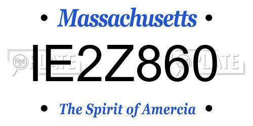 IE2Z860 Massachusetts License Plate