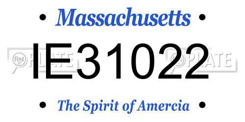 IE31022 Massachusetts License Plate