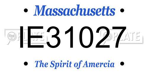IE31027 Massachusetts License Plate