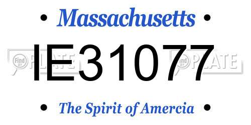 IE31077 Massachusetts License Plate